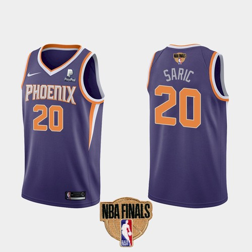 Men's Phoenix Suns #20 Dario Saric 2021 Purple NBA Finals Icon Edition Stitched Jersey